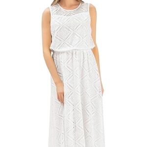 White Maxi Dress Pullover Sleeveless Size XL Kings Road